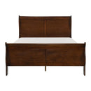 Mayville Queen Sleigh Bed in Brown Cherry
