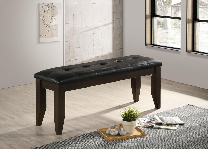 Dalila Tufted Upholstered Dining Bench Cappuccino and Black image