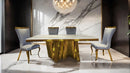 Basilicata 7 Pc Dining Table Set Chrome & Gold 5