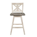Amsonia Swivel Counter Height Chair in Gray and White (Set of 2)