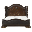 Royal Highlands Queen Upholstered Panel Bed in Rich Cherry 1603-1