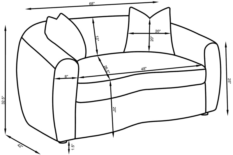 Isabella Stationary Loveseat