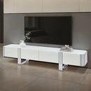 Larvik TV Stand White w/ Silver Frame