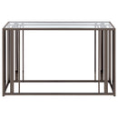 Adri Rectangular Glass Top Sofa Table Clear and Black Nickel