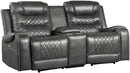 Putnam Power Double Reclining Loveseat in Gray 9405GY-2PW