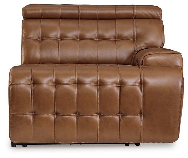 Temmpton Dual Power Leather Reclining Modular Loveseat with Console