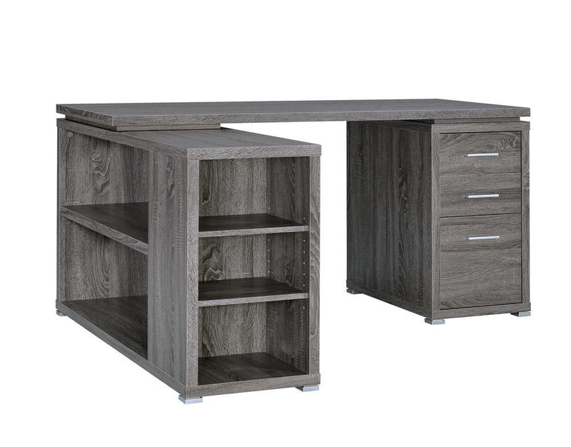 Yvette L-shape Office Desk Weathered Grey