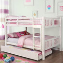 Cameron Dark Walnut, White & Gray Full/Full Bunk Bed