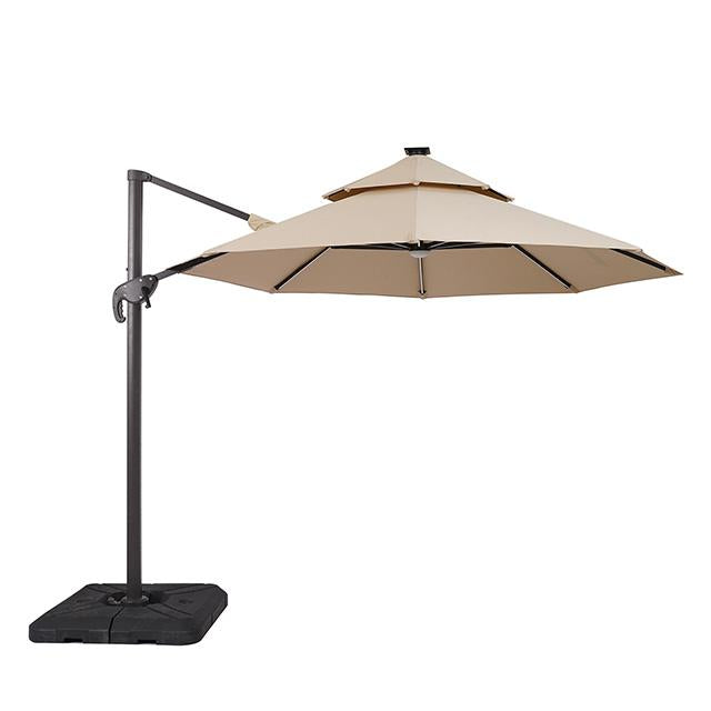 Fera 10 Ft Round Umbrella w/ LED Bulb + 37" Large Base image