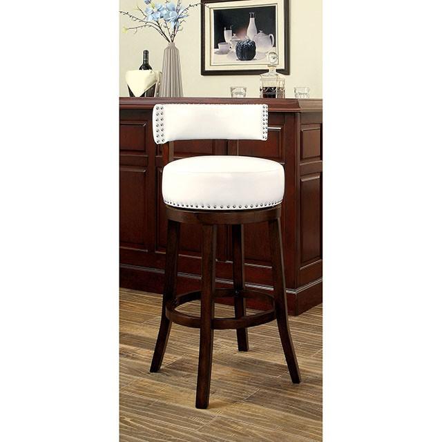 SHIRLEY Dark Oak/White 24" Bar Stool