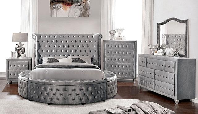 SANSOM E.King Bed, Gray