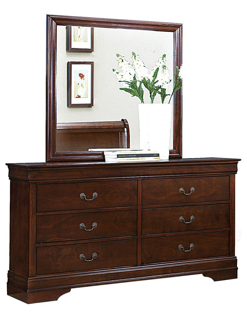 cherry wood dresser Mayville 6 Drawer Dresser in Brown Cherry 2147-5