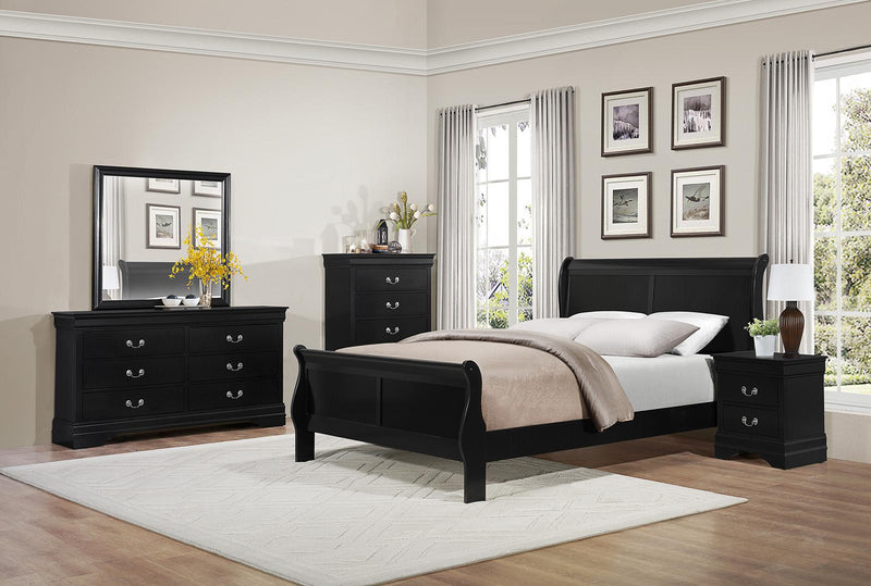 Mayville Queen Sleigh Bed in Black