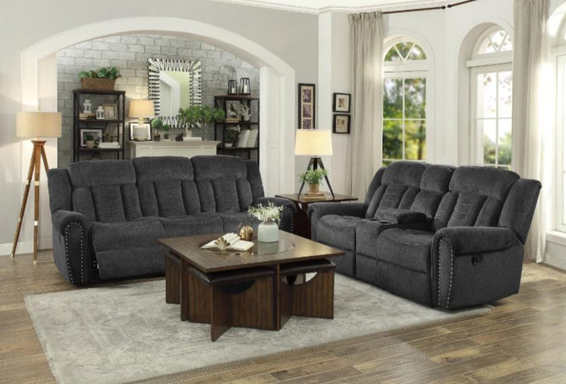 Homelegance Furniture Nutmeg Glider Reclining Chair in Charcoal Gray 9901CC-1