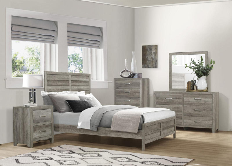 Homelegance Furniture Mandan Full Panel Bed in Weathered Gray 1910GYF-1*