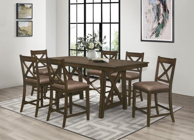 Homelegance Furniture Levittown Counter Height Table in Brown 5757-36