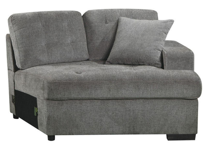 Homelegance Furniture Logansport Right Side Cuddler with 1 Pillow in Gray 9401GRY-RU