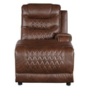 Putnam Power Right Side Reclining Chaise with USB Port in Brown 9405BR-RCPW