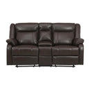 Jude Double Glider Recliner Loveseat in Brown 8201BRW-2