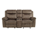 Aram Double Glider Reclining Loveseat in Dark Brown 8206NF-2