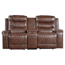 Putnam Power Double Reclining Loveseat in Brown 9405BR-2PW