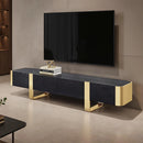 Leknes TV Stand Black w/ Gold Frame