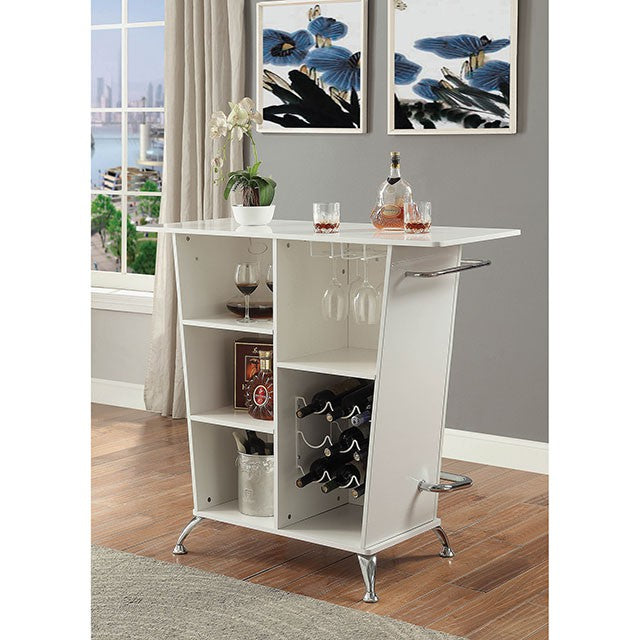 Fuero White/Chrome Bar Table (K/D)