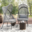 Alverta Foldable Chair Grey & Black (2/Ctn)