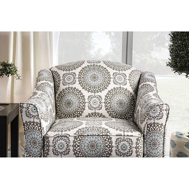 Misty Ivory/Pattern Floral Chair